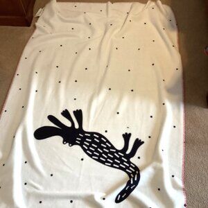 IKEA White Soft Baby Fleece Nursery Blanket Throw Crocodile Barnslig Park